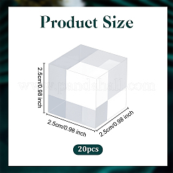 ジュエリー用透明アクリルディスプレイ台座20個  正方形  透明  2.5x2.5x2.5cm&nbsp;ODIS-OC0001-88