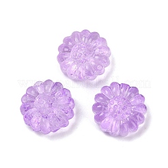 透明ガラスビーズ  花  焼き付け塗料  ミックスカラー  16x15.5x7.5mm  穴：1.2mm&nbsp;DGLA-E004-05A