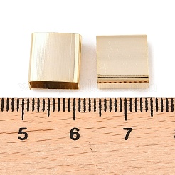 真鍮製チューブビーズ  カドミウムフリー＆鉛フリー  長方形  24KGP本金メッキ  10x10x3.5mm  穴：9.5x4.5mm&nbsp;KK-C163-21A-G