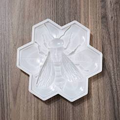 DIY ハニカム & ミツバチ ウォールデコレーション シリコンモールド  レジン型  UVレジン用  エポキシ樹脂工芸品作り  ホワイト  205x213x27mm  内径：200x208mm&nbsp;DIY-A034-28B