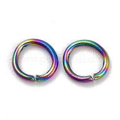 イオンプレーティング（IP）304ステンレス鋼オープン丸カン  ラウンド  虹色  22ゲージ  4x0.6mm  内径：2.8mm&nbsp;STAS-CJC0001-26B