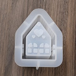 家 DIY ピクセル ハート 流砂 シリコン型  レジン型  UVレジン用  エポキシ樹脂工芸品作り  ホワイト  102x80x52mm  内径：60x43mm&nbsp;AJEW-U013-01A
