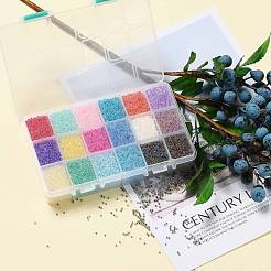 Fgb 450g 18色 12/0グレードA ラウンドガラスシードビーズ  透明インサイドカラー  ABカラーメッキ  ミックスカラー  2.3x1.5mm  穴：1mm  25 G /カラー  約18000個/箱&nbsp;SEED-JP0012-06-2mm