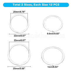 304ステンレススチールリンクリング  リング  銀  22~25x0.6~1.2mm  24個/箱&nbsp;STAS-UN0014-83