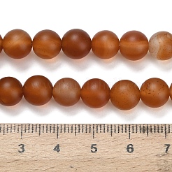 天然石カーネリアンビーズ連売り  染め＆加熱  ラウンド  艶消し  8~8.5mm  穴：0.9mm  約48個/連  15.24インチ（38.7cm）&nbsp;G-L642-G01-8mm