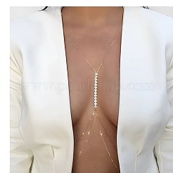 合金クリスタルラインストーンフラットラウンドダブルレイヤービキニセクシーなボディチェーンビーチパーティー用  ゴールドカラー  500~800mm&nbsp;FS-WG856A8-01