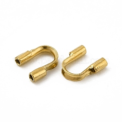 304ステンレス鋼ワイヤーガーディアンおよびプロテクター  ゴールドカラー  5x4.5x1.2mm  穴：0.7mm&nbsp;LS-STAS-P319-19A-G