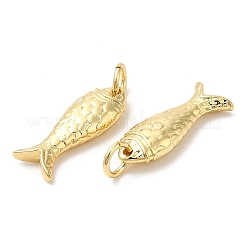 ラックメッキ真鍮チャーム  長持ちメッキ  カドミウムフリー＆鉛フリー  丸カン付き  魚のチャーム  18KGP本金メッキ  17.5x7x3mm  穴：3mm&nbsp;X-KK-Q775-12G