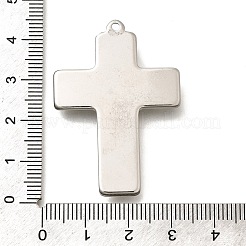 304ステンレスペンダント  ラインストーン付き  クロス  ステンレス鋼色  43.5x30x4mm  穴：1.6mm&nbsp;STAS-E545-10P