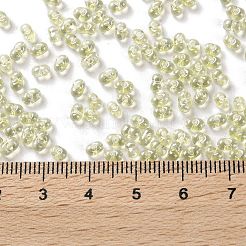 ガラスシードビーズ  透明色光沢  ピーナッツ  シャンパンイエロー  4~4.5x2~2.5x2~2.5mm  穴：0.8~0.9mm  約10000個/ポンド&nbsp;SEED-L011-05B-06