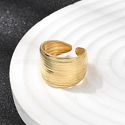 女性用304ステンレススチールオープンカフリング5個  イオンプレーティング（ip）  18KGP本金メッキ  6.5~17.5mm  内径：16.1~17.4mm&nbsp;RJEW-K313-08G