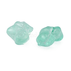 透明ガラスビーズ  幸運の猫  アクアマリン  15.5x12x9mm  穴：1.2mm&nbsp;GLAA-TAC0015-01F