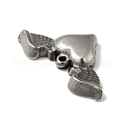 304ステンレスペンダント  ハートウィングチャーム  アンティークシルバー  15x28x4mm  穴：1.2mm&nbsp;STAS-G278-24AS
