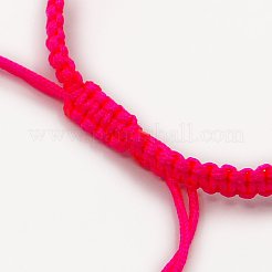 DIYブレスレット作り用編み込みナイロンコード  サクランボ色  145~155x5x2mm  穴：2~4mm&nbsp;AJEW-M001-09