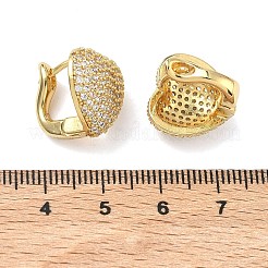 ブラスマイクロパヴェクリアキュービックジルコニアフープピアス  ハート  18KGP本金メッキ  15x15.5x15.5mm&nbsp;EJEW-C182-03G