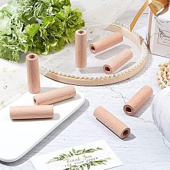 未完成のブナ材の棒  クラフトスティック  中空  コラム  淡い茶色  5x1.5cm  穴：8mm&nbsp;WOOD-NB0002-03