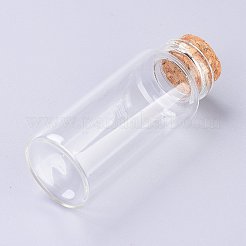 ガラスボトル  コルク栓付き  ウィッシングボトル  ビーズの容器  透明  3x7cm&nbsp;X-AJEW-H102-06C