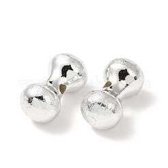 UVメッキ CCB プラスチックビーズ  テクスチャー  ダンベル  銀  23.5x12.5mm  穴：3mm&nbsp;FIND-Z066-01B