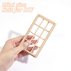 DIYの長方形の木製ミニ窓  ミニチュア家具  ドールハウスの壁の装飾のための写真の小道具の付属品  フローラルホワイト  13.25x7.1x1.25cm&nbsp;DIY-WH0002-26