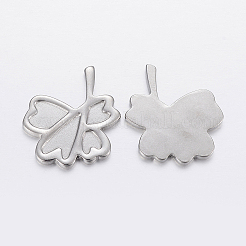 304ステンレススチールカボションセッティング  エナメルセッティング  花  ステンレス鋼色  18x16x1.5mm&nbsp;STAS-P198-12B