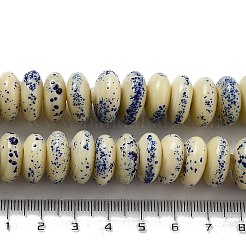 手作りのネパールランプワークビーズ  ロンデル  レモンシフォン  12~16x5~9mm  穴：3.6~5mm  約90~98個/連  25~25.98インチ（63.5~66cm）&nbsp;LAMP-Z008-12E