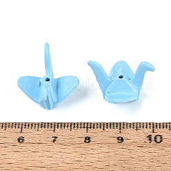 ラックメッキスプレー塗装合金ビーズ  折り紙でできた鶴  カドミウムフリー＆ニッケルフリー＆鉛フリー  ライトスカイブルー  15x20.5x19mm  穴：1.2~1.4mm&nbsp;PALLOY-T091-31C