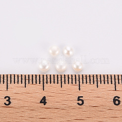 天然な培養された淡水パールビーズ  片穴  ロンデル  フローラルホワイト  3~3.5x2mm  穴：0.8mm  約130ペア/ボード&nbsp;X-PEAR-P056-048