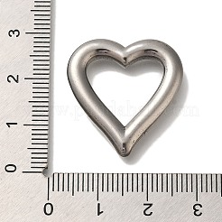304ステンレススチールリンクリング  ハート  アンティークシルバー  25x24x3.7mm  内径：12x15.5mm&nbsp;STAS-H223-21AS-02