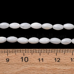 天然淡水シェルビーズ連売り  ライス  ホワイト  7x4mm  穴：0.8mm  約27個/連  7.09''（18センチメートル）&nbsp;SH-CBA2978-11