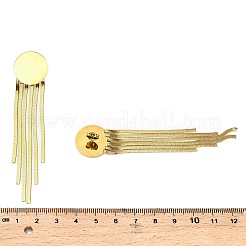 304ステンレススチールフラットラウンドタッセルスタッドピアス  ゴールドカラー  86.5x18mm&nbsp;EJEW-Q040-04G