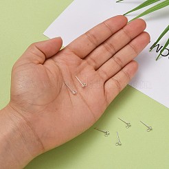 925スターリングシルバー製スタッドピアスパーツ  スタンプ925個付き  銀  5x2.5mm  穴：1mm  ピン：0.8mm&nbsp;STER-T002-197S