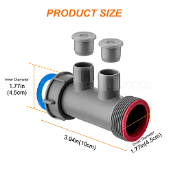 プラスチック製ストレートユニオンジョイント  コラム  浴槽・洗面器排水管継手用  グレー  115x67x63.5mm  穴：19mm&nbsp;AJEW-WH0643-317