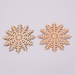 はしごペンダント  麻縄で  スノーフレーク  クリスマスのために  バリーウッド  100x100x2.5mm  麻縄：1x365mm&nbsp;WOOD-WH0108-34