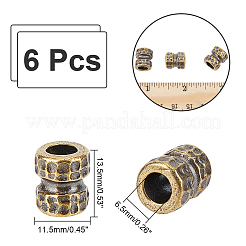 真鍮製スペーサービーズ  コラム  アンティークブロンズ  13.5x11.5mm  穴：6.5mm  6個/袋&nbsp;KK-NB0002-92AB