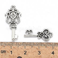 混合チベットスタイルの合金のペンダント  キー  アンティークシルバー  28~46x9~16x1~4.5mm  穴：1.5~5mm  約45~55個/100g&nbsp;TIBEP-M038-04AS
