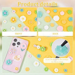 90個15スタイル不透明樹脂カボション  花  ミックスカラー  14~24x5~6mm  6個/スタイル&nbsp;CRES-PH0001-11
