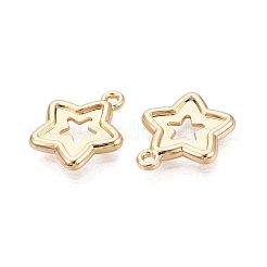 合金ペンダント  スターのチャーム  ラックめっき  カドミウムフリー＆ニッケルフリー＆鉛フリー  ライトゴールド  15.5x13x2mm  穴：1.4mm&nbsp;PALLOY-Q464-03KCG