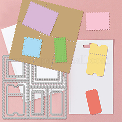 スタンプテーマ炭素鋼切削ダイスステンシル  DIYスクラップブッキング用  フォトアルバム  装飾的なエンボス紙カード  ステンレス鋼色  長方形  102~142x102x0.8mm  2個/セット&nbsp;DIY-WH0309-1502