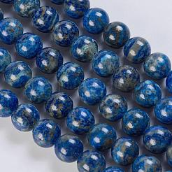 天然石ラピスラズリビーズ連売り  ラウンド  6mm  穴：1mm  約65個/連  15.3インチ&nbsp;G-K254-01-6mm