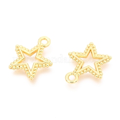 合金ペンダント  長持ちメッキ  丸カン付き  スター  18KGP本金メッキ  18.5x15x1.9mm  穴：2mm&nbsp;PALLOY-B024-41G