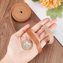 Puイミテーションレザーコード  衣類用  フラット  砂茶色  12.5x1.8mm  約2.19ヤード（2m）/ロール&nbsp;LC-WH0006-06A-07