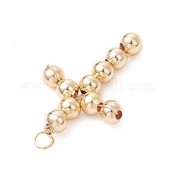真鍮ビーズペンダント  銅のアクセサリーワイヤーを使って  クロスチャーム  18KGP本金メッキ  27x16x4mm  穴：2.5mm&nbsp;PALLOY-JF04054-01