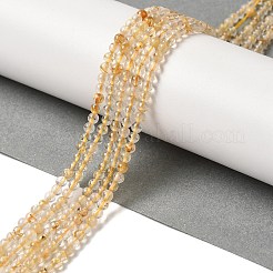 天然石ゴールドルチルクォーツビーズ連売り  ラウンド  3~3.5mm  穴：0.6~0.7mm  約120~150個/連  15.16~15.55''（38.5~39.5センチメートル）&nbsp;G-B090-A30-03
