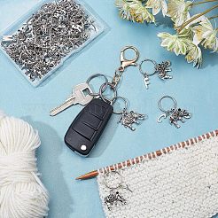 象のステッチマーカー  レターステッチマーカーチャーム  編み物用 製織 裁縫 アクセサリー ハンドメイド ジュエリー  アンティークシルバー  4.5cm  26個/セット&nbsp;KEYC-NB0001-37