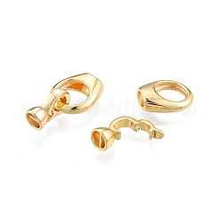 真鍮製折りたたみ式クラスプ  オーバル  18KGP本金メッキ  クラスプ：12.5x7x5.5mm  内径：3.8x1.2mm  オーバル：13.5x11.5x4.5mm&nbsp;X-KK-A165-01G