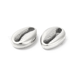 変色しない304ステンレススチールチャーム  カウリーシェルシェイプ  ステンレス鋼色  11.5x8x3.5mm  穴：3mm&nbsp;STAS-L268-018P
