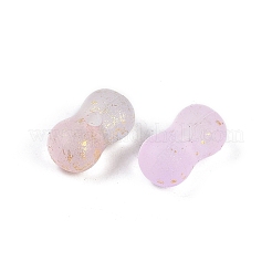 グラデーションカラー透明アクリルビーズ  金色の箔付き  ピーナッツ  ミックスカラー  5.5x11.5x6.5mm  穴：1.8mm  約：2000個/ 500 G&nbsp;OACR-M023-02J