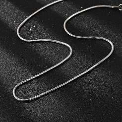 変色しにくい304ステンレススチールのスネークチェーンネックレス  ステンレス鋼色  17.7インチ（45cm）  1.5mm&nbsp;STAS-M174-017P