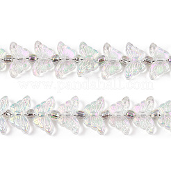 電気メッキガラスビーズセット  蝶  マゼンタ  7.5~8x14.5~15x4mm  穴：0.8mm  約66~69個/連  23.23~24.41インチ（59~62cm）  ビーズ：3x4mm  穴：1mm&nbsp;EGLA-N012-04P