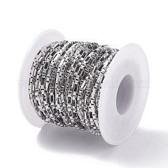 変色しにくい304ステンレススチールベネチアンチェーン  溶接されていない  スプールで  ステンレス鋼色  6.5x3x2mm  約32.81フィート（10m）/ロール&nbsp;STAS-M295-08P-B